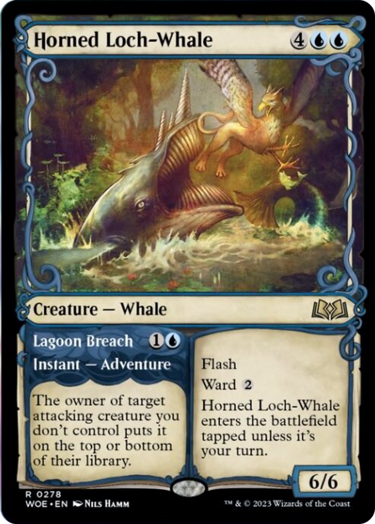 Horned Loch-Whale // Lagoon Breach (Showcase) [Wilds of Eldraine] | Card Citadel