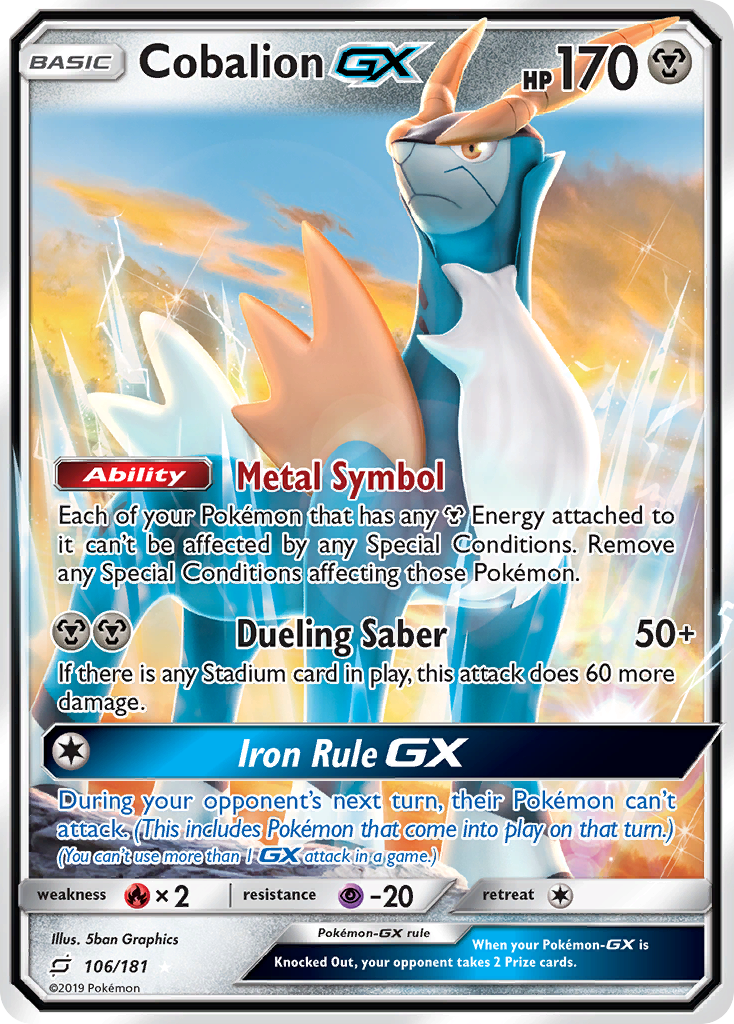 Cobalion GX (106/181) [Sun & Moon: Team Up] | Card Citadel