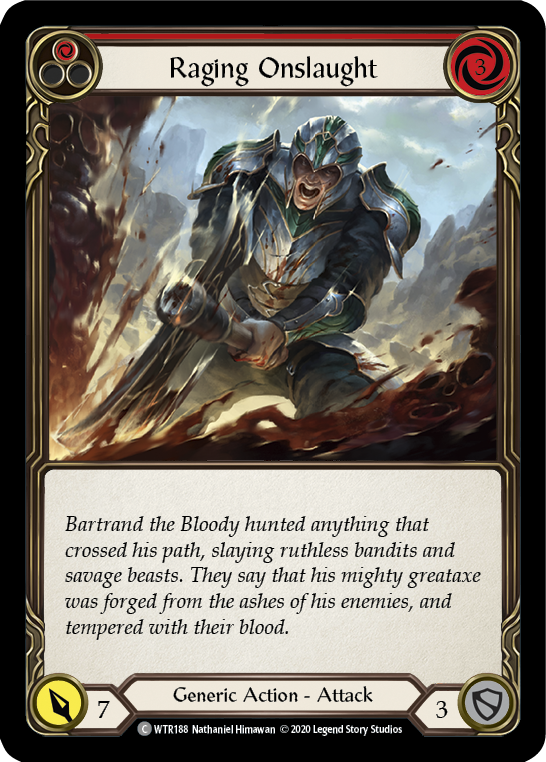 Raging Onslaught (Red) [U-WTR188] (Welcome to Rathe Unlimited)  Unlimited Rainbow Foil | Card Citadel