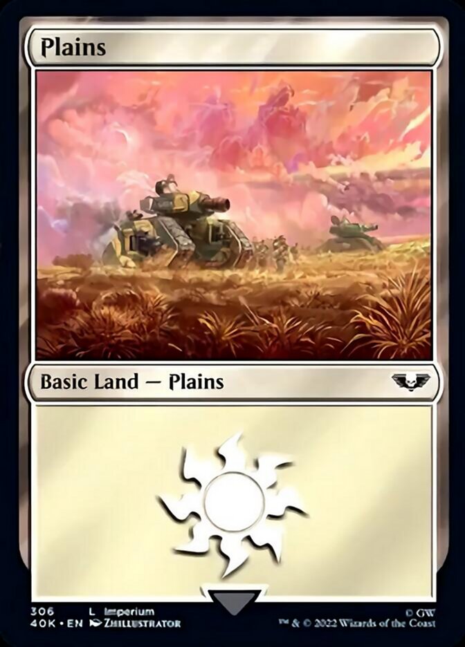 Plains (306) (Surge Foil) [Universes Beyond: Warhammer 40,000] | Card Citadel