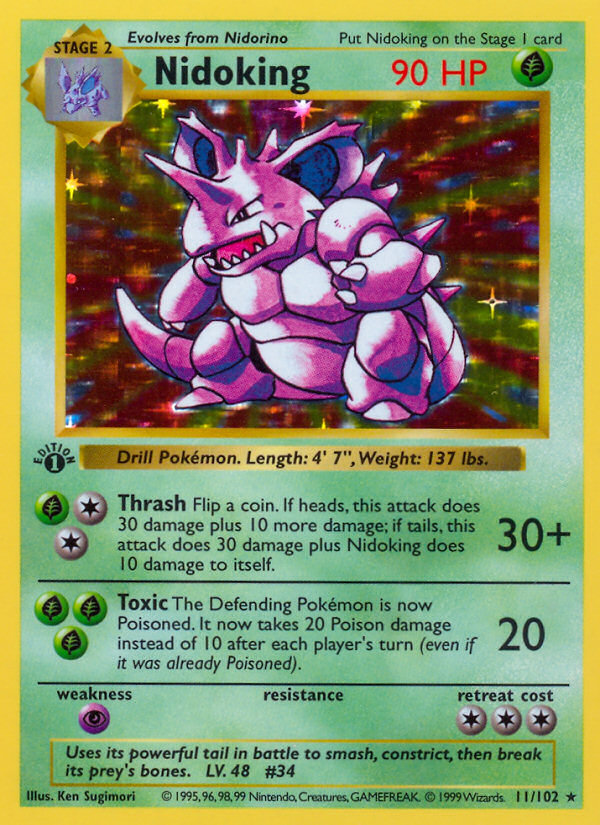 Nidoking (11/102) (Shadowless) [Base Set 1st Edition] | Card Citadel