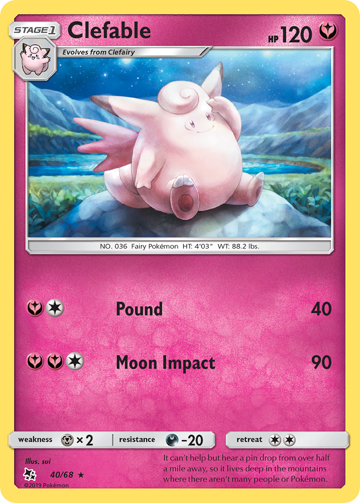 Clefable (40/68) [Sun & Moon: Hidden Fates] | Card Citadel