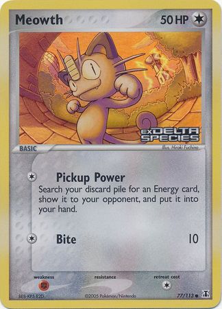 Meowth (77/113) (Stamped) [EX: Delta Species] | Card Citadel