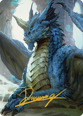 Young Blue Dragon Art Card (Gold-Stamped Signature) [Commander Legends: Battle for Baldur's Gate Art Series] | Card Citadel