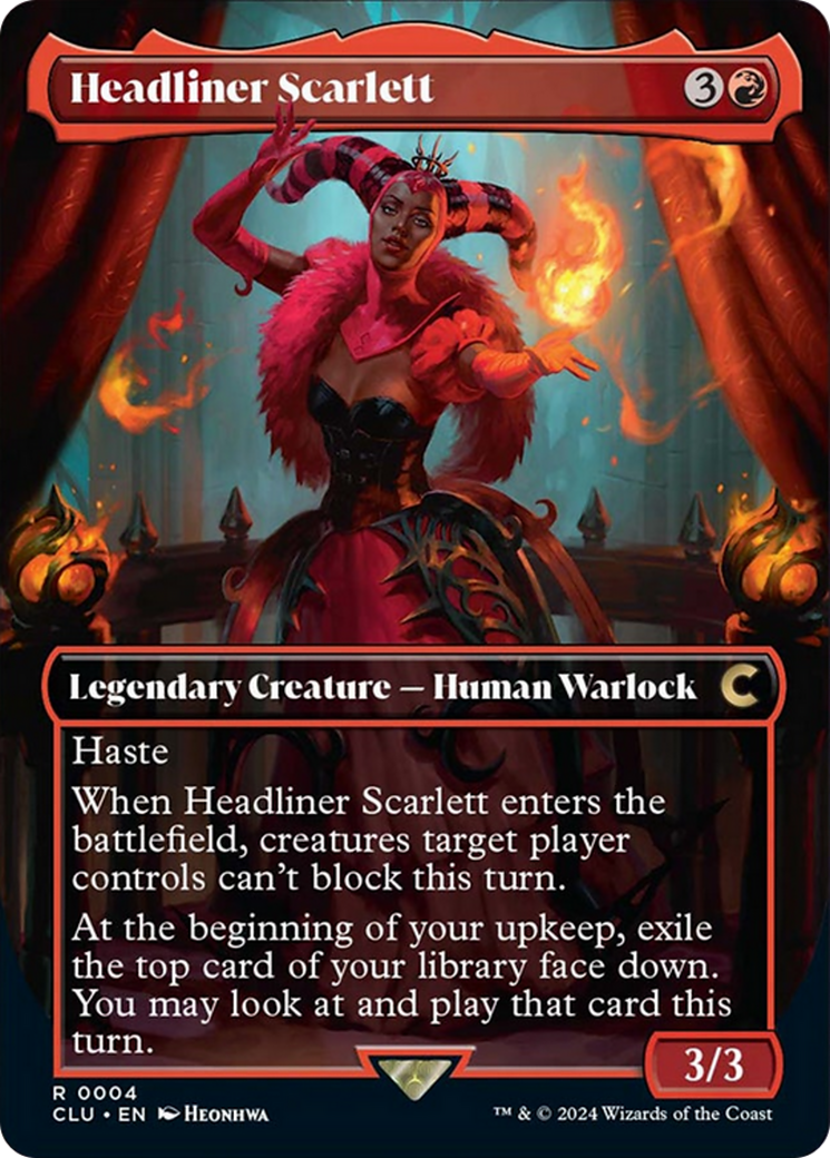 Headliner Scarlett (Borderless) [Ravnica: Clue Edition] | Card Citadel