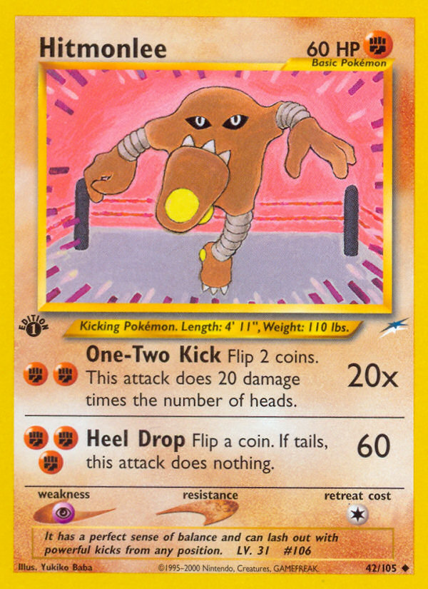 Hitmonlee (42/105) [Neo Destiny 1st Edition] | Card Citadel