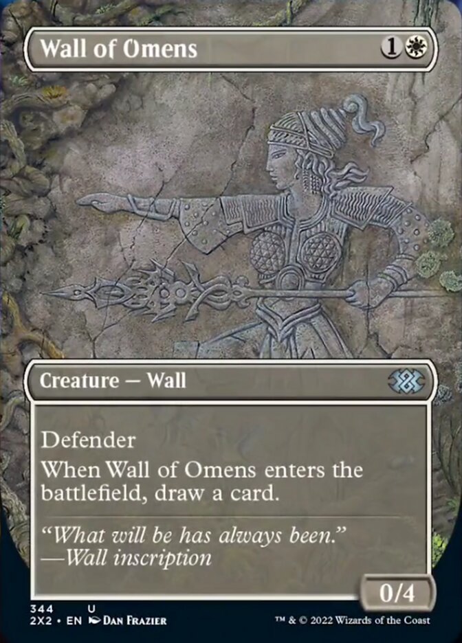 Wall of Omens (Borderless Alternate Art) [Double Masters 2022] | Card Citadel