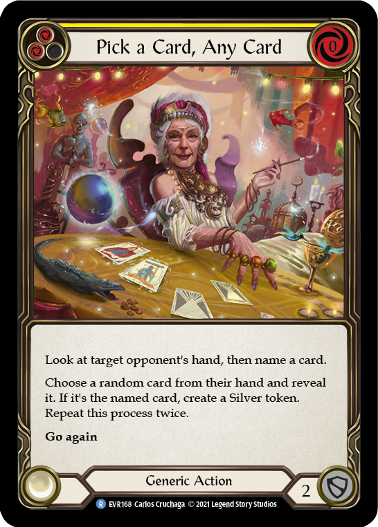 Pick a Card, Any Card (Yellow) [EVR168] (Everfest)  1st Edition Rainbow Foil | Card Citadel