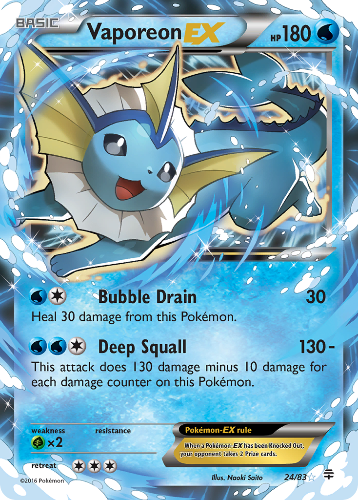 Vaporeon EX (24/83) [XY: Generations] | Card Citadel