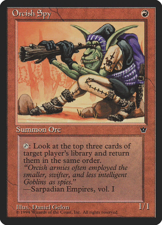 Orcish Spy (Daniel Gelon) [Fallen Empires] | Card Citadel