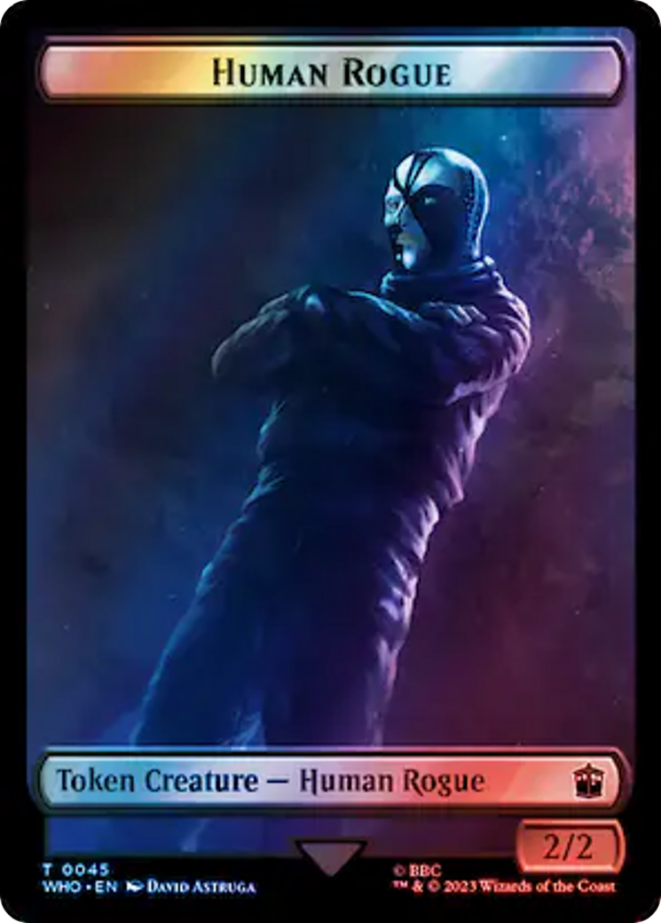 Human Rogue // Cyberman Double-Sided Token (Surge Foil) [Doctor Who Tokens] | Card Citadel