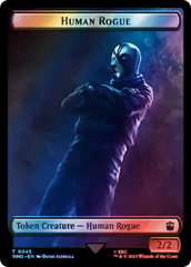 Human Rogue // Dinosaur Double-Sided Token (Surge Foil) [Doctor Who Tokens] | Card Citadel