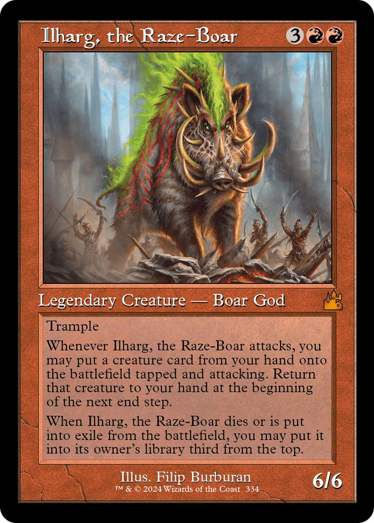 Ilharg, the Raze-Boar (Retro Frame) [Ravnica Remastered] | Card Citadel