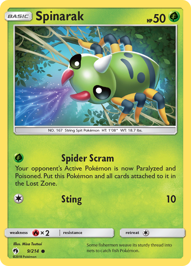Spinarak (9/214) [Sun & Moon: Lost Thunder] | Card Citadel