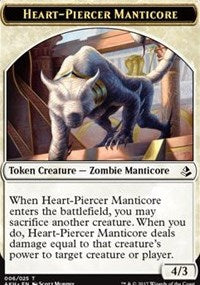 Heart-Piercer Manticore // Warrior Token [Amonkhet Tokens] | Card Citadel