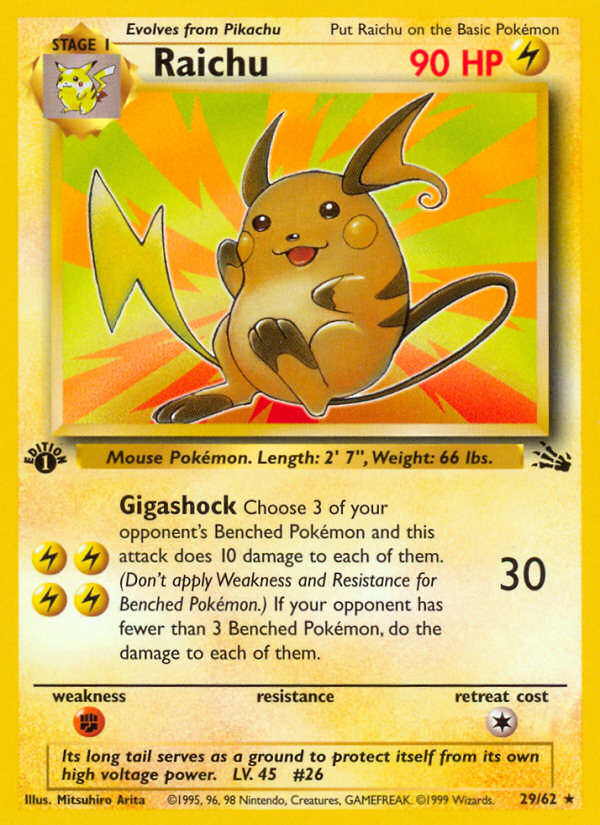 Raichu (29/62) [Fossil 1st Edition] | Card Citadel