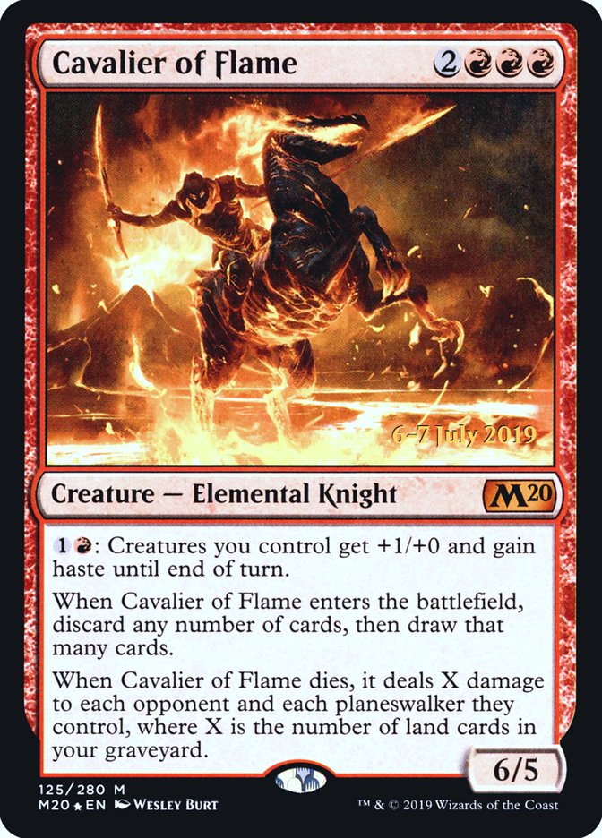 Cavalier of Flame  [Core Set 2020 Prerelease Promos] | Card Citadel