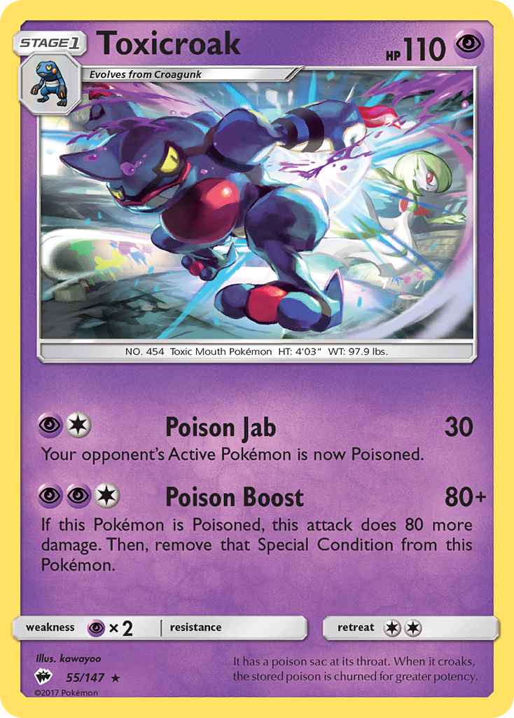 Toxicroak (55/147) [Sun & Moon: Burning Shadows] | Card Citadel