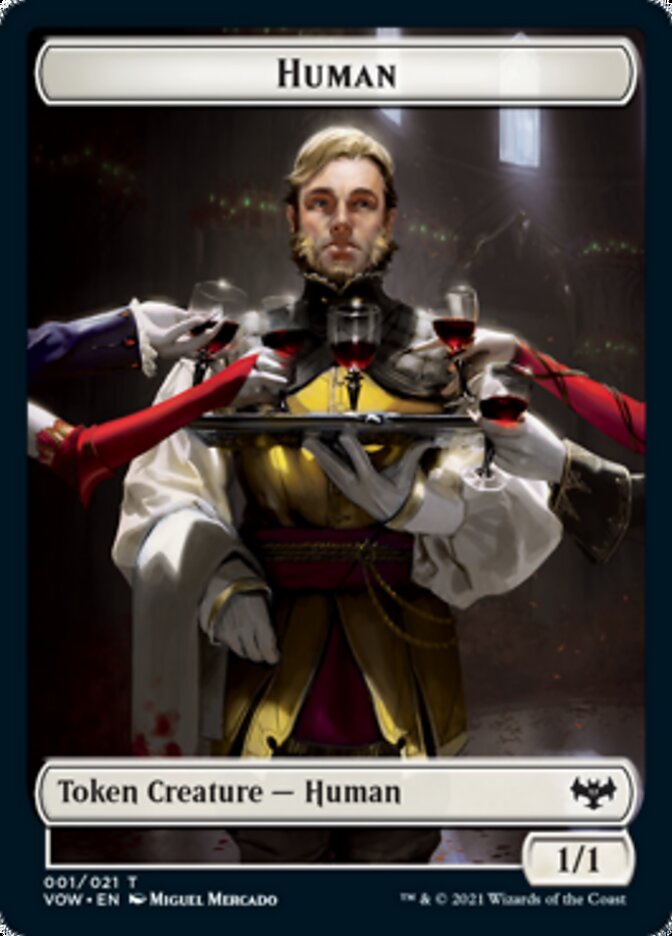 Human (001) // Wolf (014) Double-sided Token [Innistrad: Crimson Vow Tokens] | Card Citadel