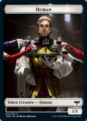 Human (001) // Wolf (014) Double-sided Token [Innistrad: Crimson Vow Tokens] | Card Citadel