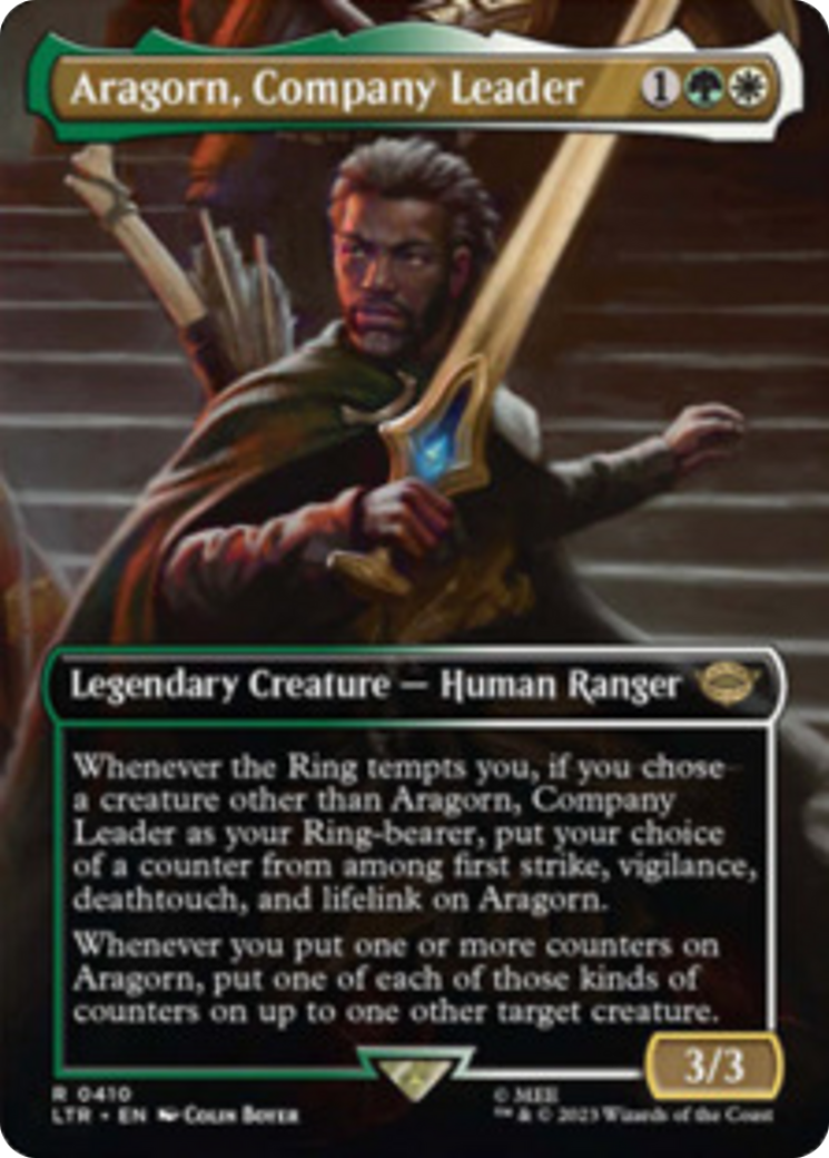 Aragorn, Company Leader (Borderless Alternate Art) [The Lord of the Rings: Tales of Middle-Earth] | Card Citadel