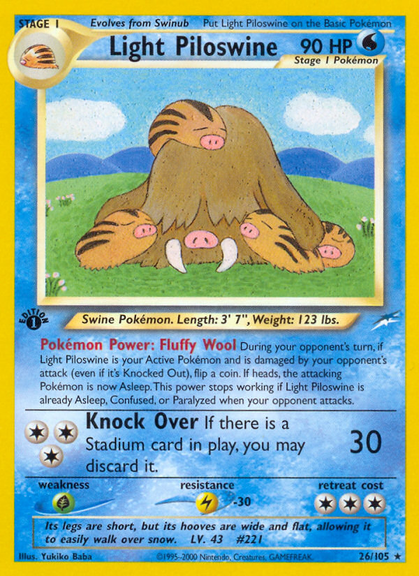 Light Piloswine (26/105) [Neo Destiny 1st Edition] | Card Citadel