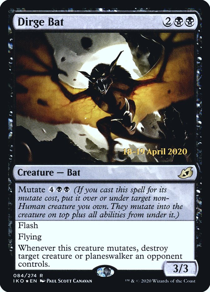 Dirge Bat  [Ikoria: Lair of Behemoths Prerelease Promos] | Card Citadel