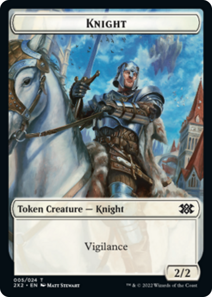 Drake // Knight Double-sided Token [Double Masters 2022 Tokens] | Card Citadel