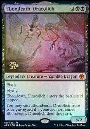 Ebondeath, Dracolich [Dungeons & Dragons: Adventures in the Forgotten Realms Prerelease Promos] | Card Citadel