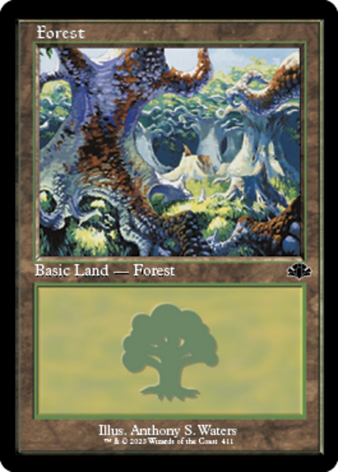 Forest (411) (Retro) [Dominaria Remastered] | Card Citadel