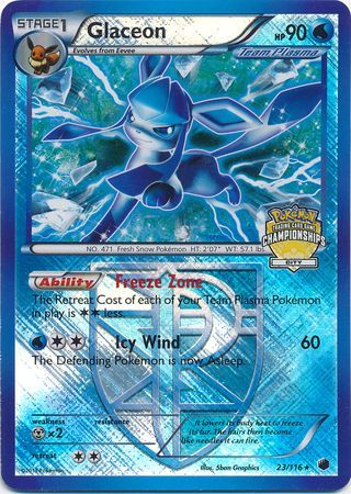 Glaceon (23/116) (City Championship Promo) [Black & White: Plasma Freeze] | Card Citadel