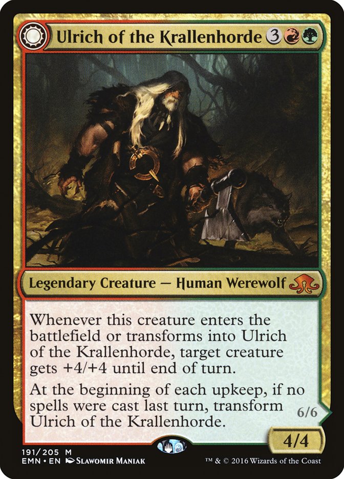 Ulrich of the Krallenhorde // Ulrich, Uncontested Alpha [Eldritch Moon] | Card Citadel