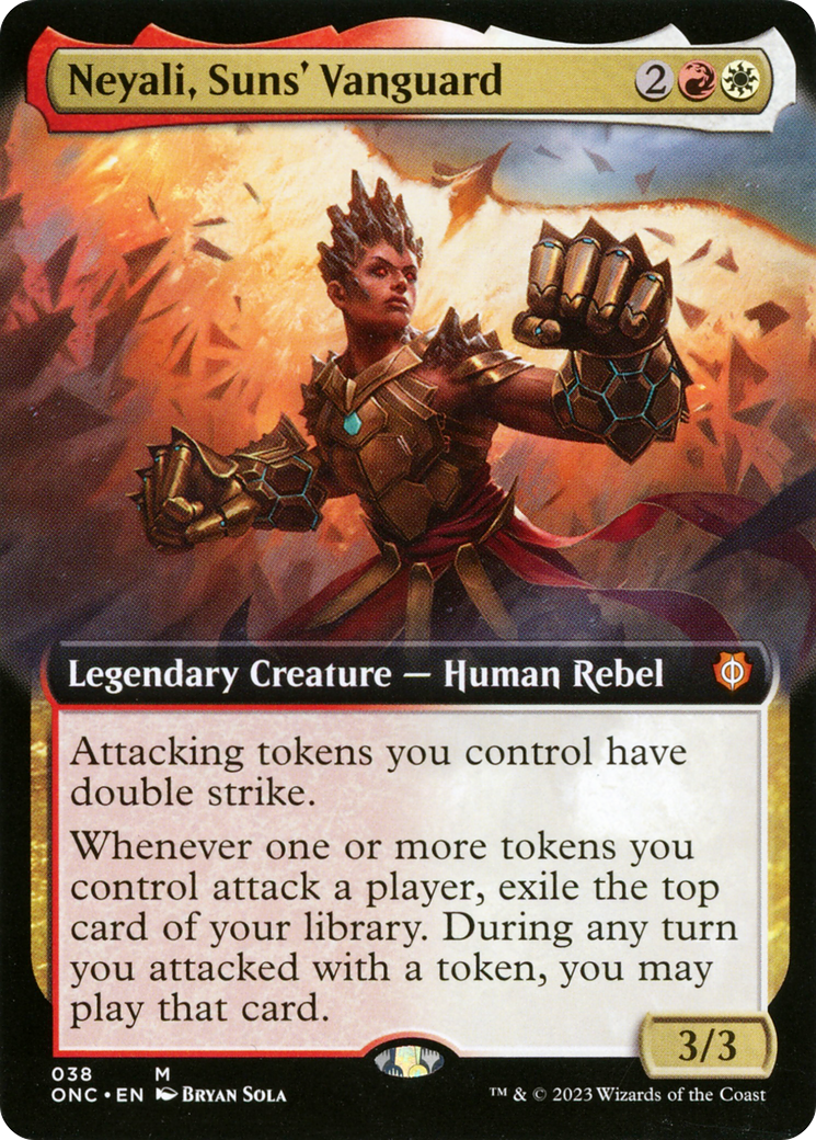 Neyali, Suns' Vanguard (Extended Art) [Phyrexia: All Will Be One Commander] | Card Citadel