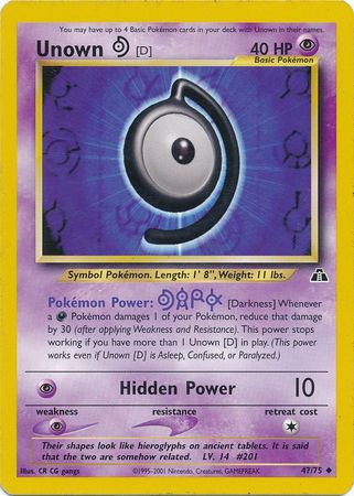 Unown [D] (47/75) [Neo Discovery Unlimited] | Card Citadel