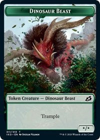 Dinosaur Beast // Human Soldier (005) Double-sided Token [Ikoria: Lair of Behemoths Tokens] | Card Citadel