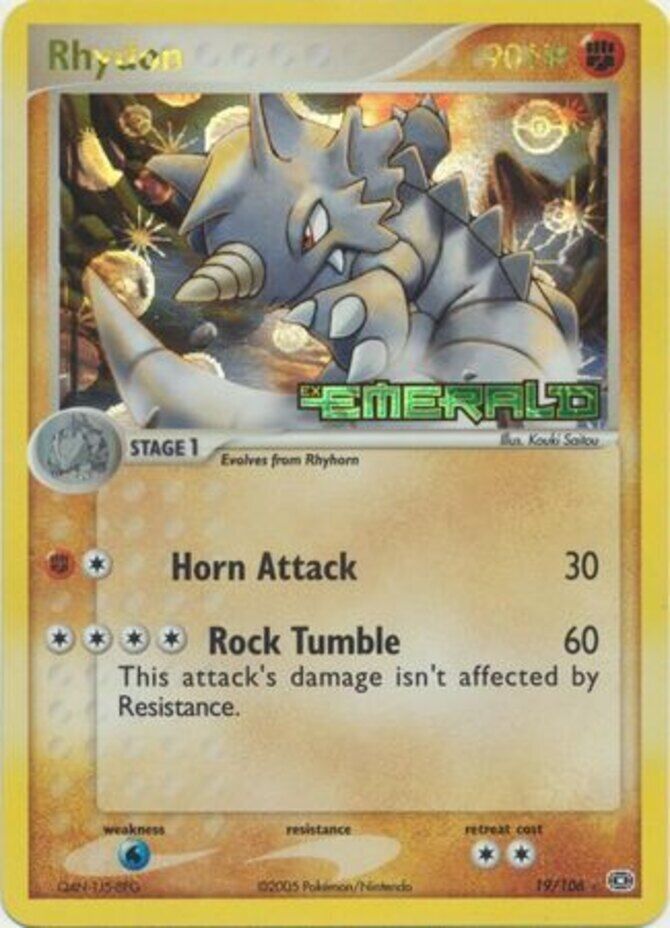 Rhydon (19/106) (Stamped) [EX: Emerald] | Card Citadel