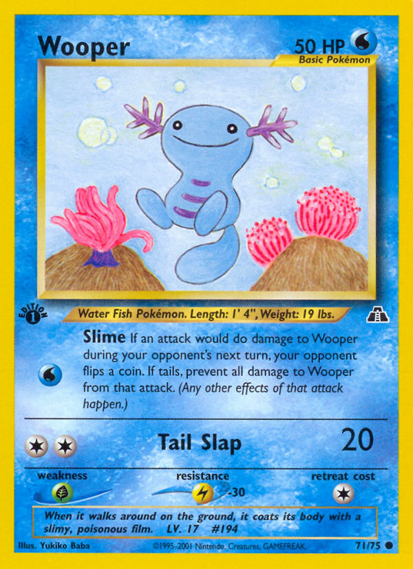 Wooper (71/75) [Neo Discovery 1st Edition] | Card Citadel