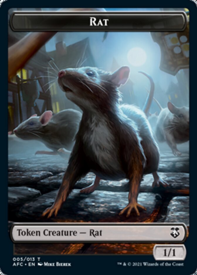 Rat // Zombie Double-sided Token [Dungeons & Dragons: Adventures in the Forgotten Realms Commander Tokens] | Card Citadel