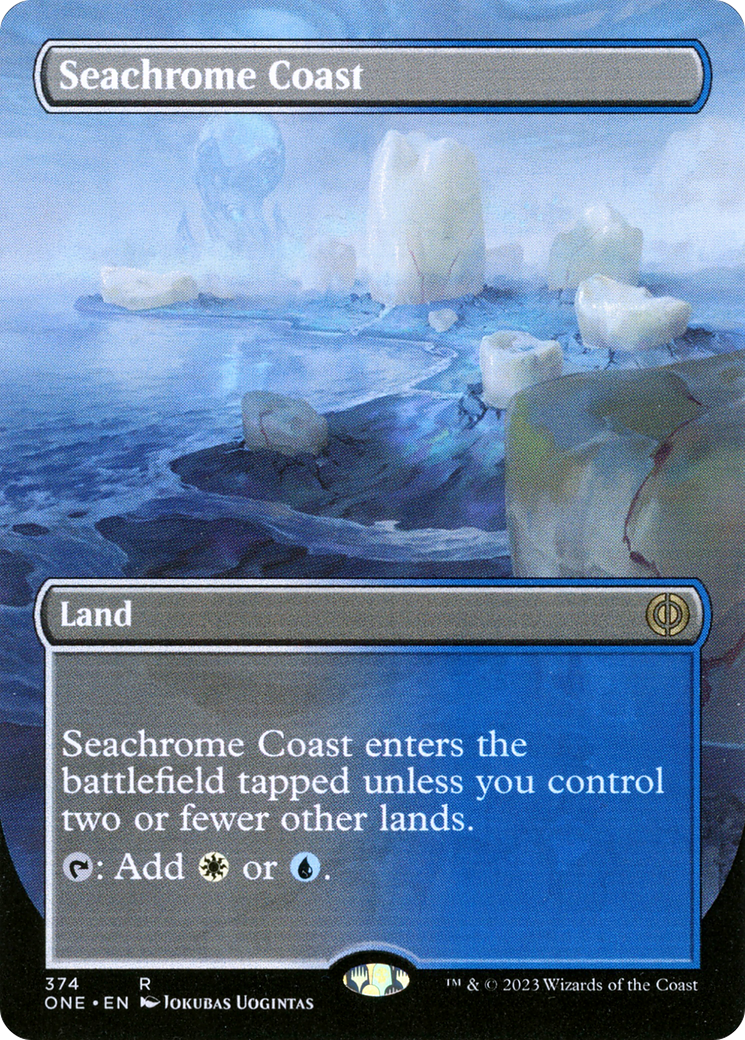 Seachrome Coast (Borderless Alternate Art) [Phyrexia: All Will Be One] | Card Citadel