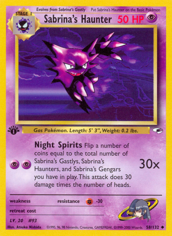 Sabrina's Haunter (58/132) [Gym Heroes 1st Edition] | Card Citadel