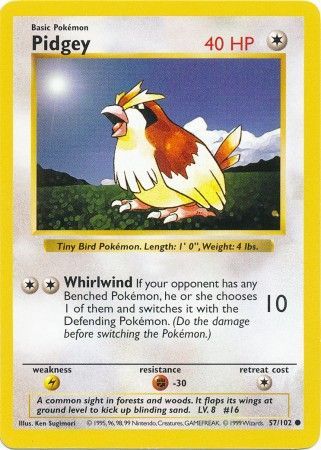 Pidgey (57/102) [Base Set Shadowless Unlimited] | Card Citadel