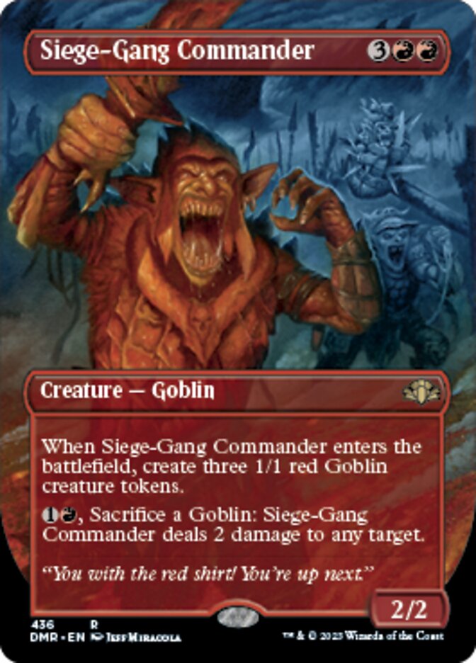 Siege-Gang Commander (Borderless Alternate Art) [Dominaria Remastered] | Card Citadel