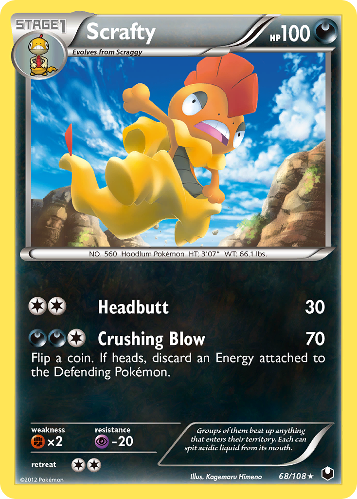 Scrafty (68/108) [Black & White: Dark Explorers] | Card Citadel