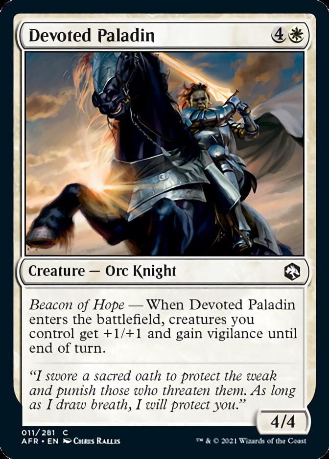 Devoted Paladin [Dungeons & Dragons: Adventures in the Forgotten Realms] | Card Citadel