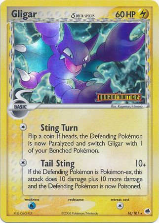 Gligar (16/101) (Delta Species) (Stamped) [EX: Dragon Frontiers] | Card Citadel