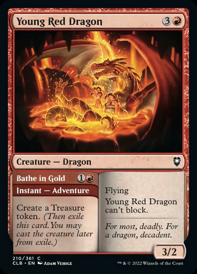Young Red Dragon // Bathe in Gold [Commander Legends: Battle for Baldur's Gate] | Card Citadel