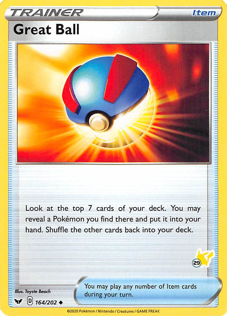 Great Ball (164/202) (Pikachu Stamp #29) [Battle Academy 2022] | Card Citadel