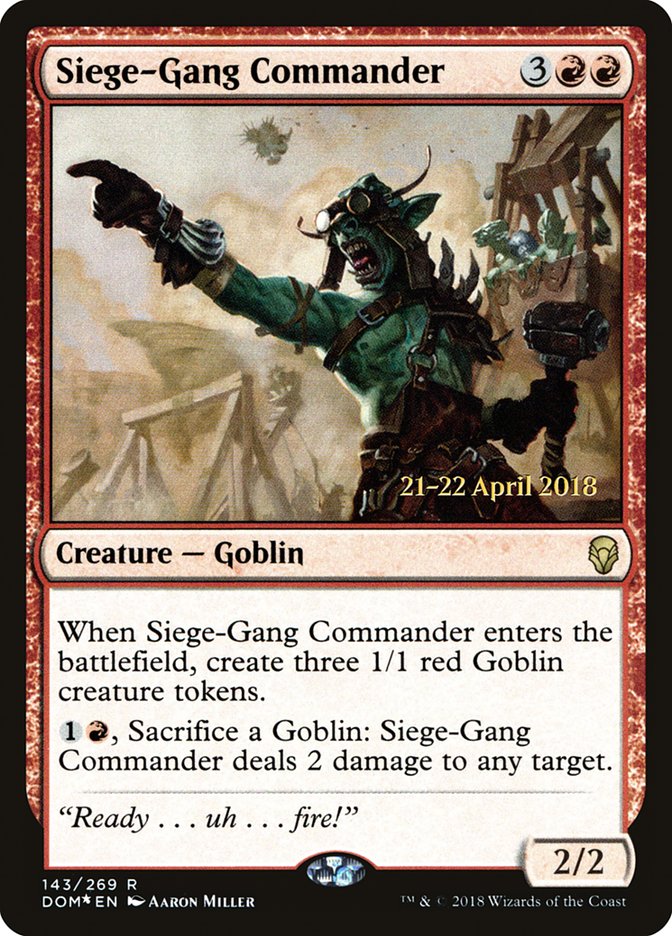 Siege-Gang Commander [Dominaria Promos] | Card Citadel