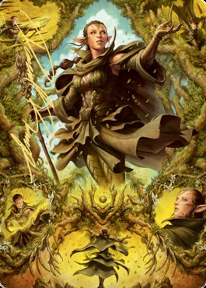 Nissa of Shadowed Boughs 2 Art Card (Gold-Stamped Signature) [Zendikar Rising Art Series] | Card Citadel