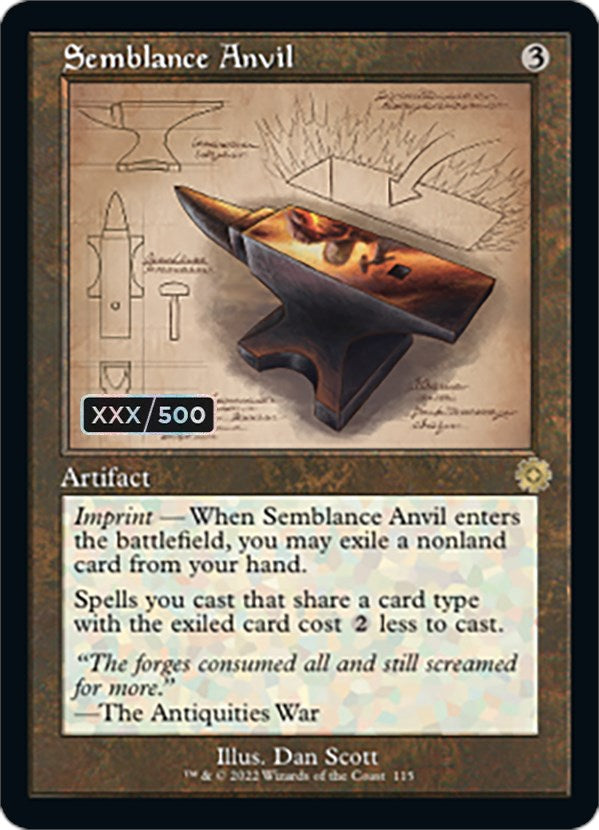 Semblance Anvil (Retro Schematic) (Serial Numbered) [The Brothers' War Retro Artifacts] | Card Citadel